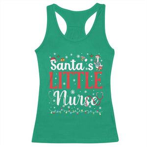 Funny Nurse Christmas Racerback Tank Top Santa Little Nurse - Print Your Wear