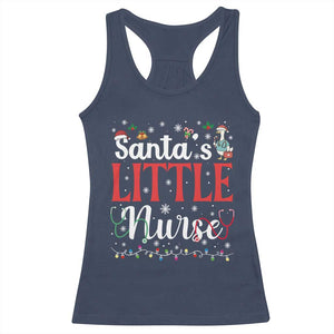 Funny Nurse Christmas Racerback Tank Top Santa Little Nurse - Print Your Wear