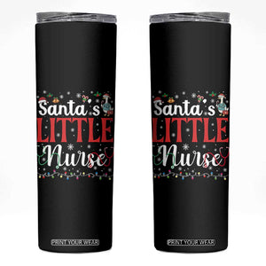 Funny Nurse Christmas Skinny Tumbler Santa Little Nurse TS14 Black Print Your Wear