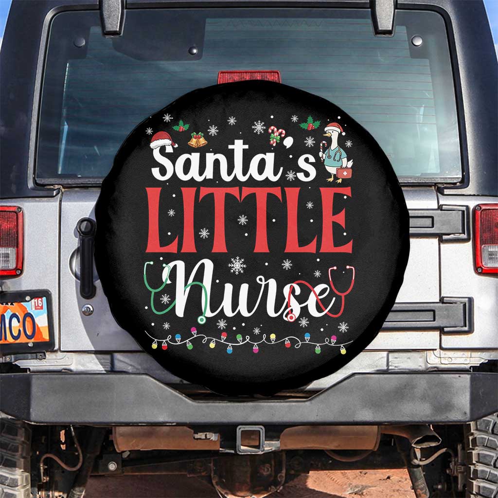 Funny Nurse Christmas Spare Tire Cover Santa Little Nurse TS14 No hole Black Print Your Wear