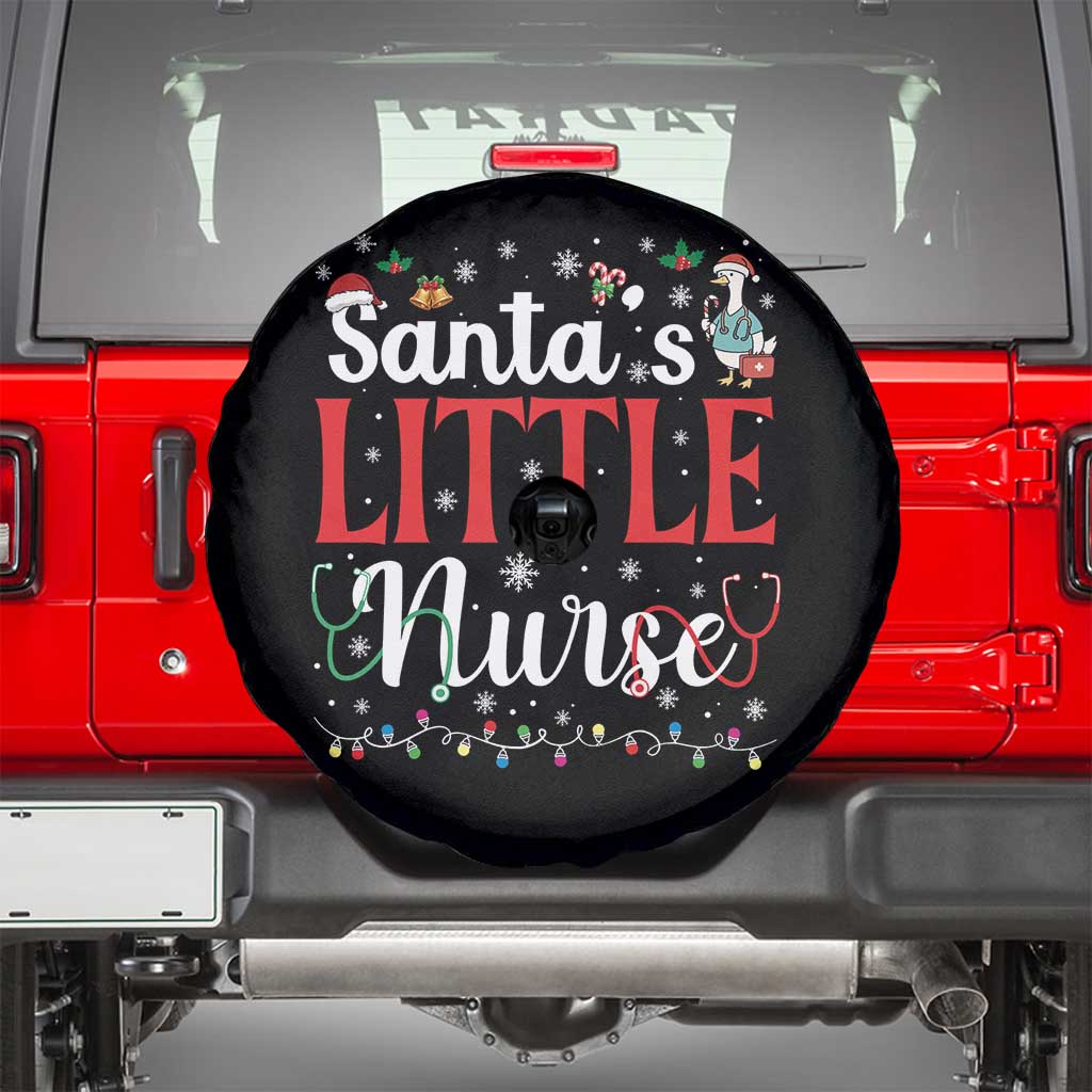 Funny Nurse Christmas Spare Tire Cover Santa Little Nurse TS14 Black Print Your Wear