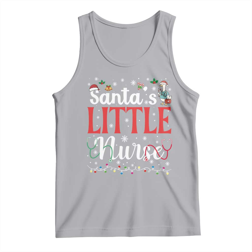 Funny Nurse Christmas Tank Top Santa Little Nurse - Print Your Wear