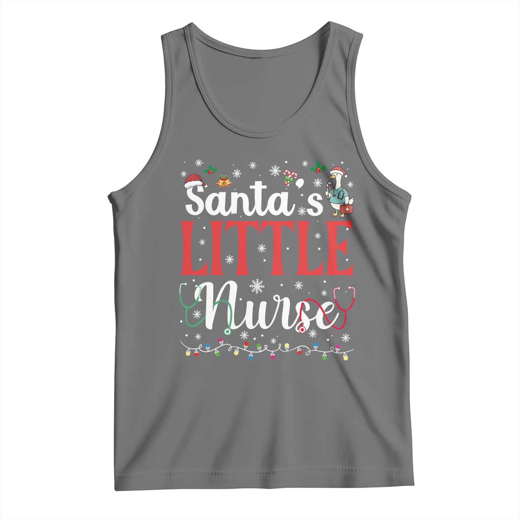 Funny Nurse Christmas Tank Top Santa Little Nurse TS14 Black Heather Print Your Wear