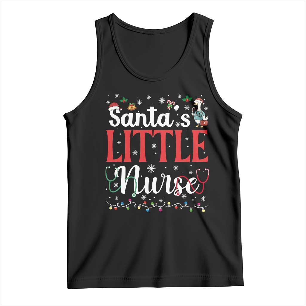 Funny Nurse Christmas Tank Top Santa Little Nurse - Print Your Wear