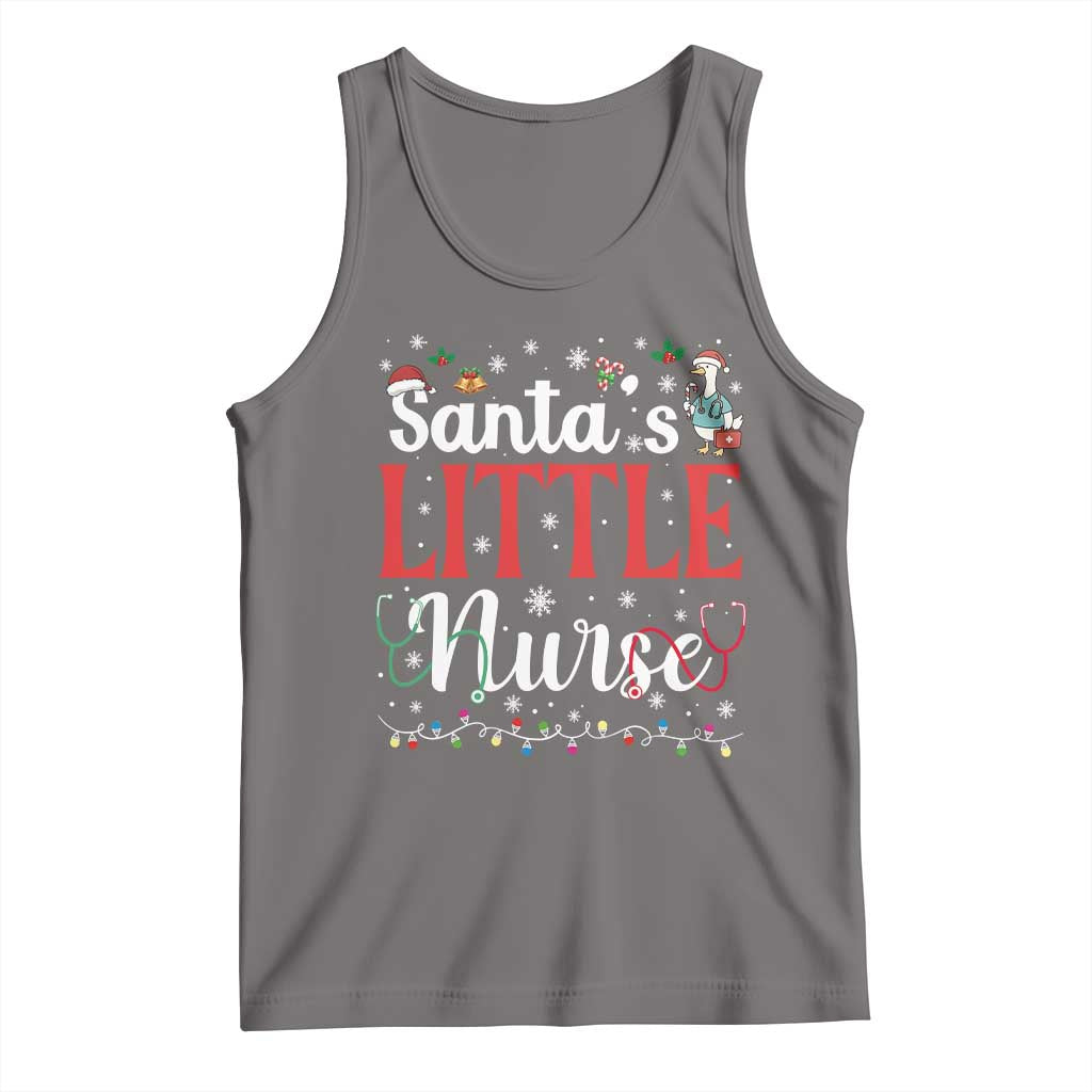 Funny Nurse Christmas Tank Top Santa Little Nurse - Print Your Wear