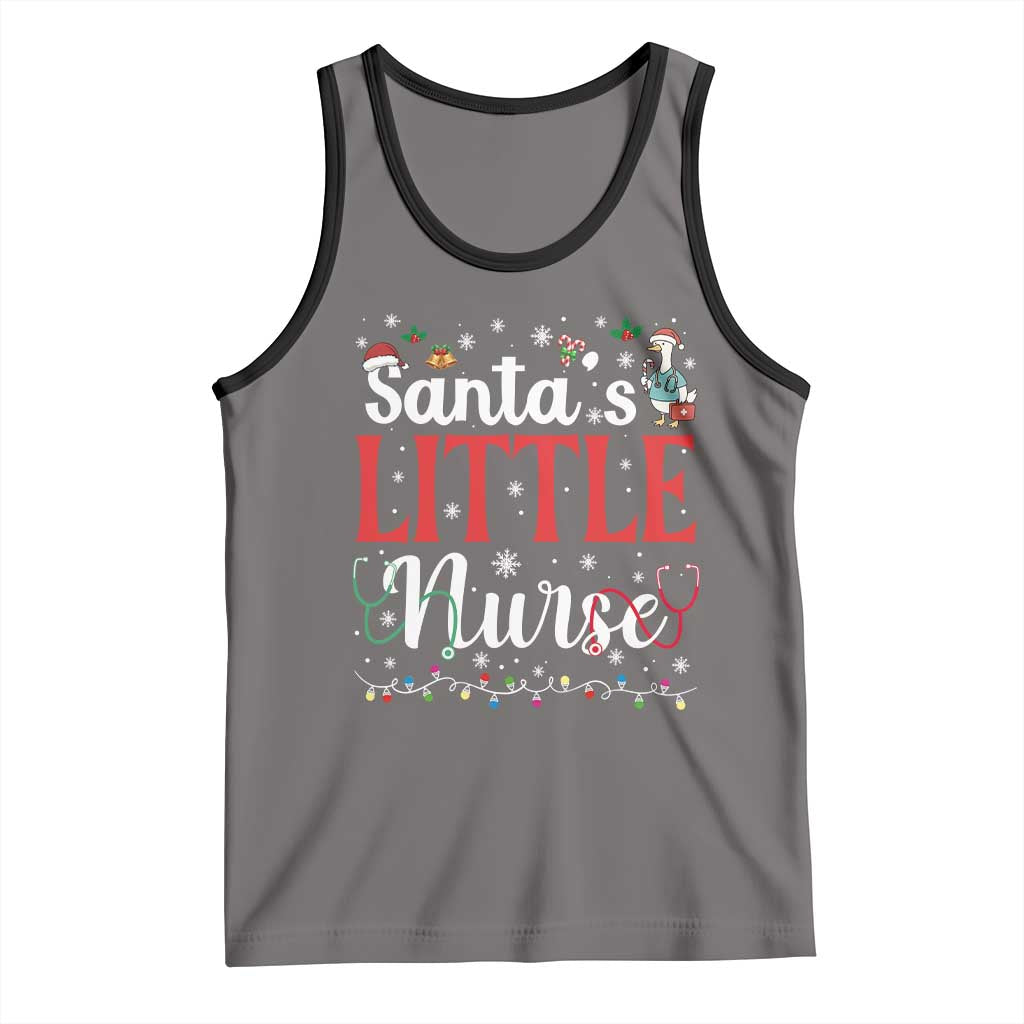 Funny Nurse Christmas Tank Top Santa Little Nurse - Print Your Wear
