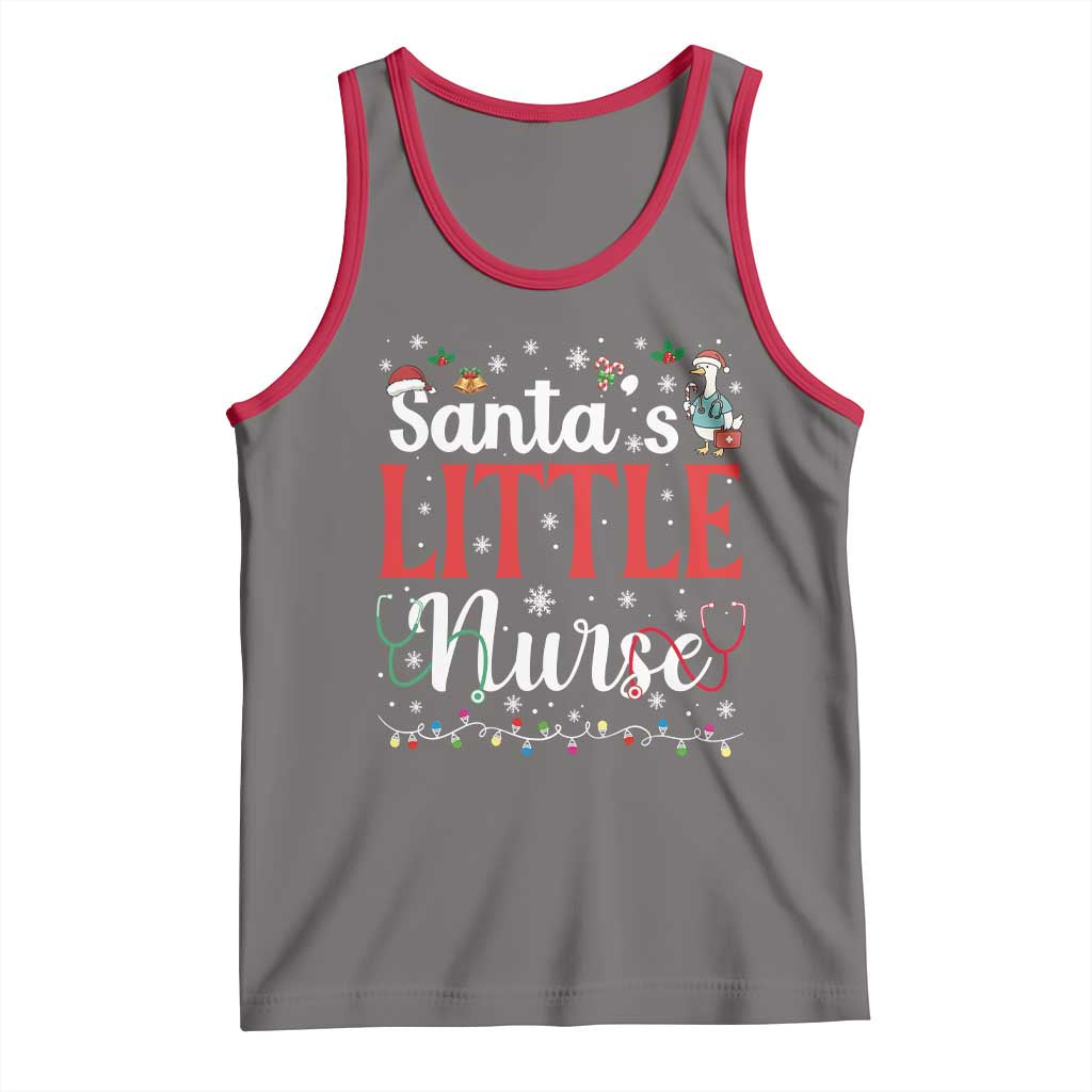 Funny Nurse Christmas Tank Top Santa Little Nurse TS14 Deep Heather Red Print Your Wear