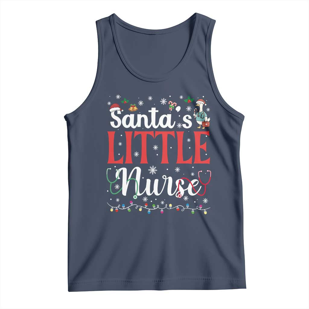 Funny Nurse Christmas Tank Top Santa Little Nurse TS14 Navy Print Your Wear