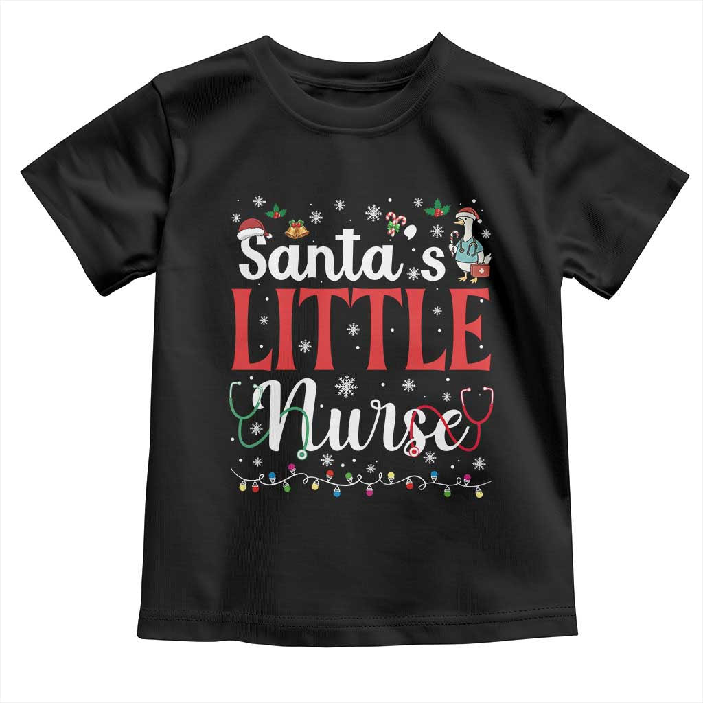 Funny Nurse Christmas Toddler T Shirt Santa Little Nurse TS14 Black Print Your Wear