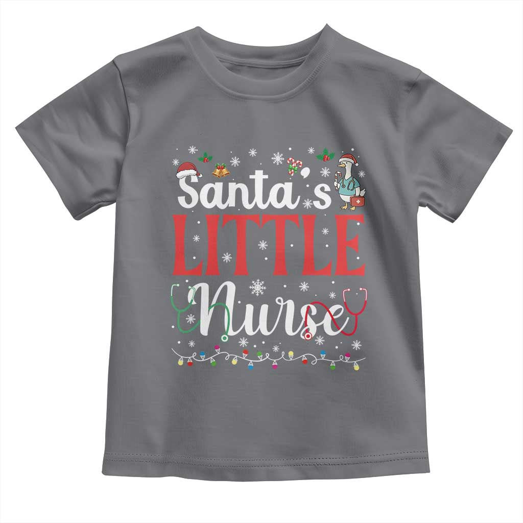 Funny Nurse Christmas Toddler T Shirt Santa Little Nurse TS14 Charcoal Print Your Wear