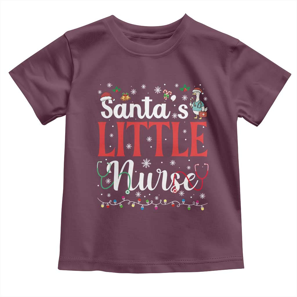 Funny Nurse Christmas Toddler T Shirt Santa Little Nurse TS14 Maroon Print Your Wear