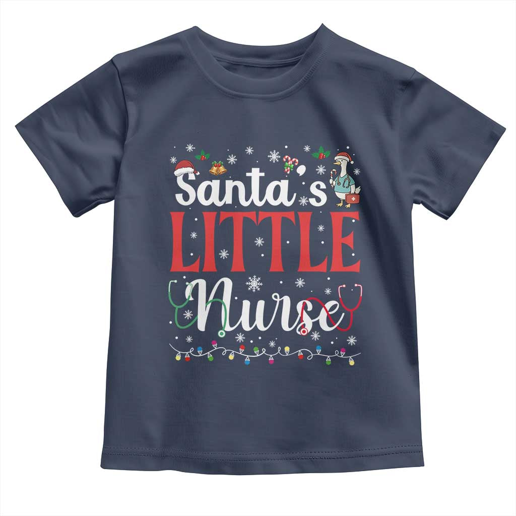 Funny Nurse Christmas Toddler T Shirt Santa Little Nurse TS14 Navy Print Your Wear
