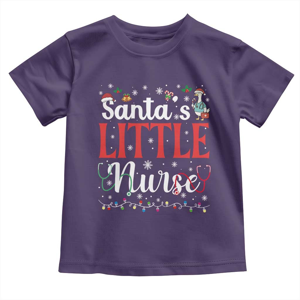Funny Nurse Christmas Toddler T Shirt Santa Little Nurse TS14 Purple Print Your Wear