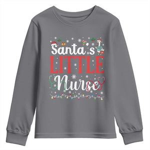 Funny Nurse Christmas Youth Sweatshirt Santa Little Nurse TS14 Charcoal Print Your Wear