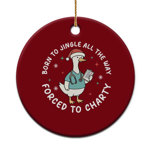 Christmas Goose Nurse Ceramic Ornament Born To Jingle All The Way Forrced To Chart TS14 1pc Red Print Your Wear