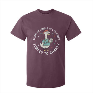 Christmas Goose Nurse T Shirt For Kid Born To Jingle All The Way Forrced To Chart TS14 Maroon Print Your Wear