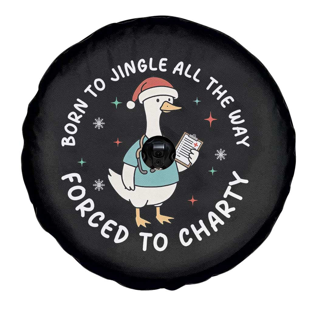 Christmas Goose Nurse Spare Tire Cover Born To Jingle All The Way Forrced To Chart TS14 Print Your Wear