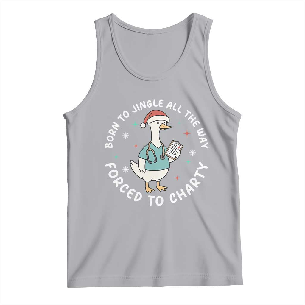 Christmas Goose Nurse Tank Top Born To Jingle All The Way Forrced To Chart TS14 Athletic Heather Print Your Wear