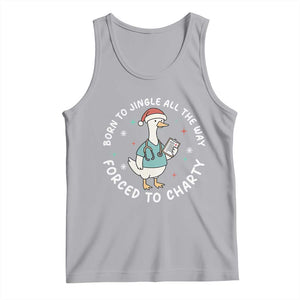 Christmas Goose Nurse Tank Top Born To Jingle All The Way Forrced To Chart TS14 Athletic Heather Print Your Wear