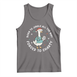 Christmas Goose Nurse Tank Top Born To Jingle All The Way Forrced To Chart TS14 Deep Heather Print Your Wear