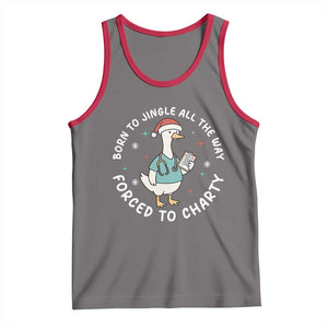 Christmas Goose Nurse Tank Top Born To Jingle All The Way Forrced To Chart TS14 Deep Heather Red Print Your Wear