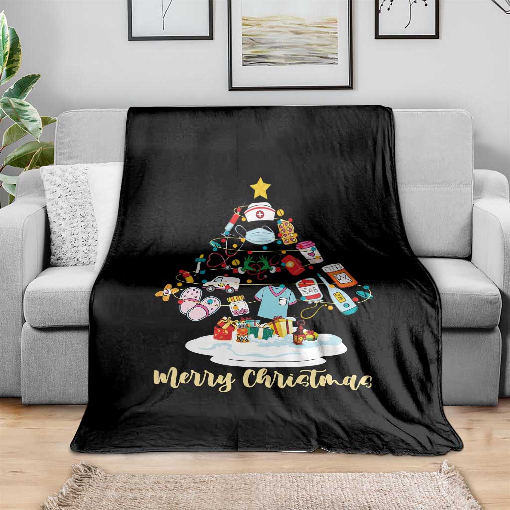 Christmas Nurse Tree Lights Throw Blanket TS14 Print Your Wear