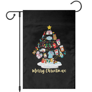 Christmas Nurse Tree Lights Garden Flag TS14 Black Print Your Wear