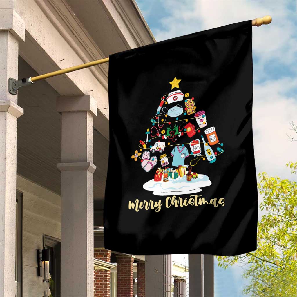 Christmas Nurse Tree Lights Garden Flag TS14 Print Your Wear