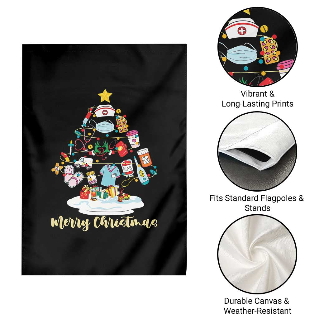 Christmas Nurse Tree Lights Garden Flag TS14 Print Your Wear