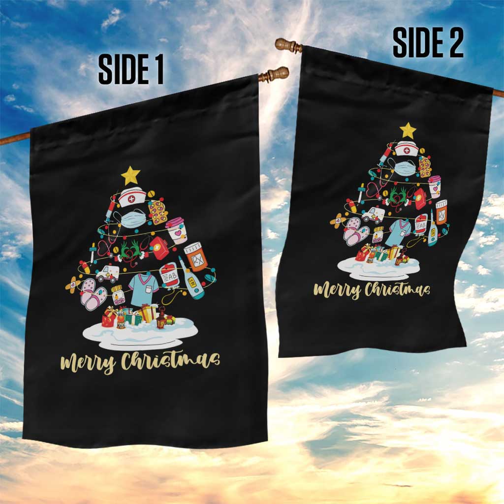 Christmas Nurse Tree Lights Garden Flag TS14 Print Your Wear