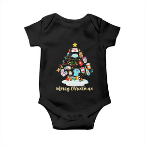 Christmas Nurse Tree Lights Baby Onesie TS14 Black Print Your Wear