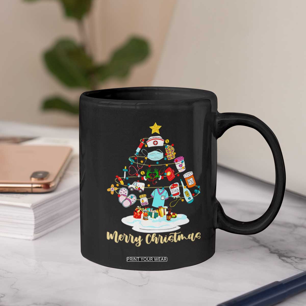 Christmas Nurse Tree Lights Coffee Mug TS14 Print Your Wear