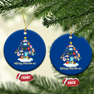 Christmas Nurse Tree Lights Ceramic Ornament TS14 1pc Blue Print Your Wear