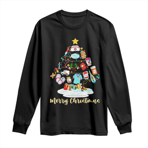 Christmas Nurse Tree Lights Long Sleeve Shirt TS14 Black Print Your Wear