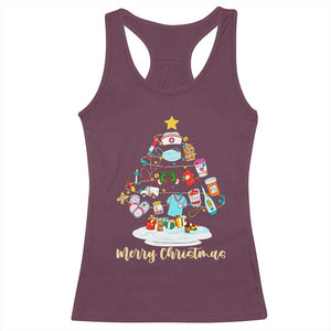 Christmas Nurse Tree Lights Racerback Tank Top - Print Your Wear