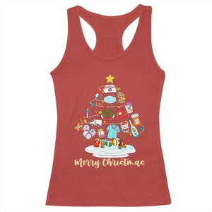 Christmas Nurse Tree Lights Racerback Tank Top - Print Your Wear