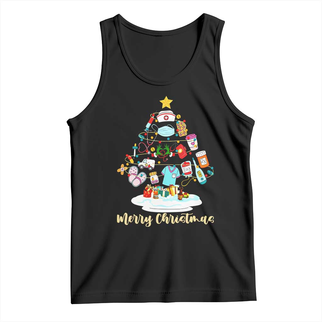 Christmas Nurse Tree Lights Tank Top - Print Your Wear