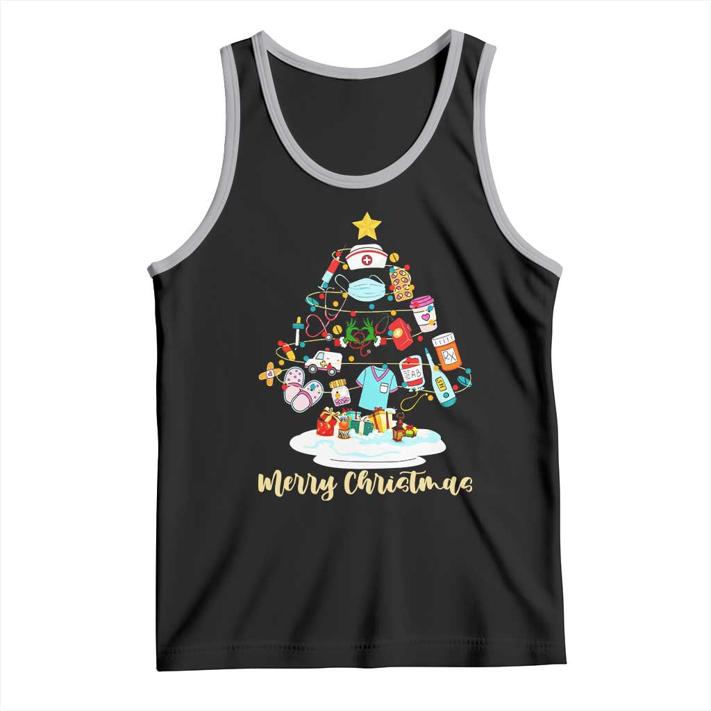 Christmas Nurse Tree Lights Tank Top TS14 Black Athletic Heather Print Your Wear