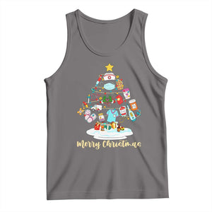 Christmas Nurse Tree Lights Tank Top TS14 Deep Heather Print Your Wear