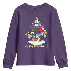 Christmas Nurse Tree Lights Youth Sweatshirt TS14 Purple Print Your Wear