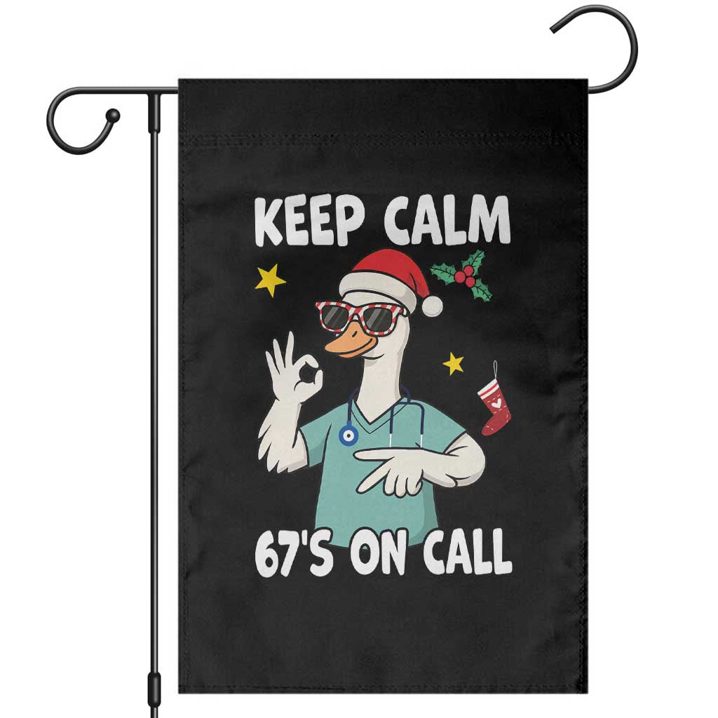 67 Six Seven Goose Nurse Christmas Meme Garden Flag TS14 Black Print Your Wear