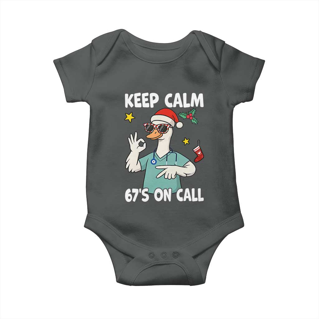 67 Six Seven Goose Nurse Christmas Meme Baby Onesie TS14 Dark Heather Print Your Wear