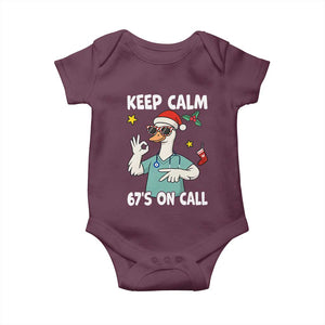 67 Six Seven Goose Nurse Christmas Meme Baby Onesie TS14 Maroon Print Your Wear