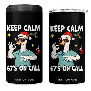 67 Six Seven Goose Nurse Christmas Meme 4 in 1 Can Cooler Tumbler TS14 One Size: 16 oz Black Print Your Wear
