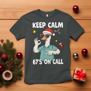 67 Six Seven Goose Nurse Christmas Meme T Shirt TS14 Dark Heather Print Your Wear