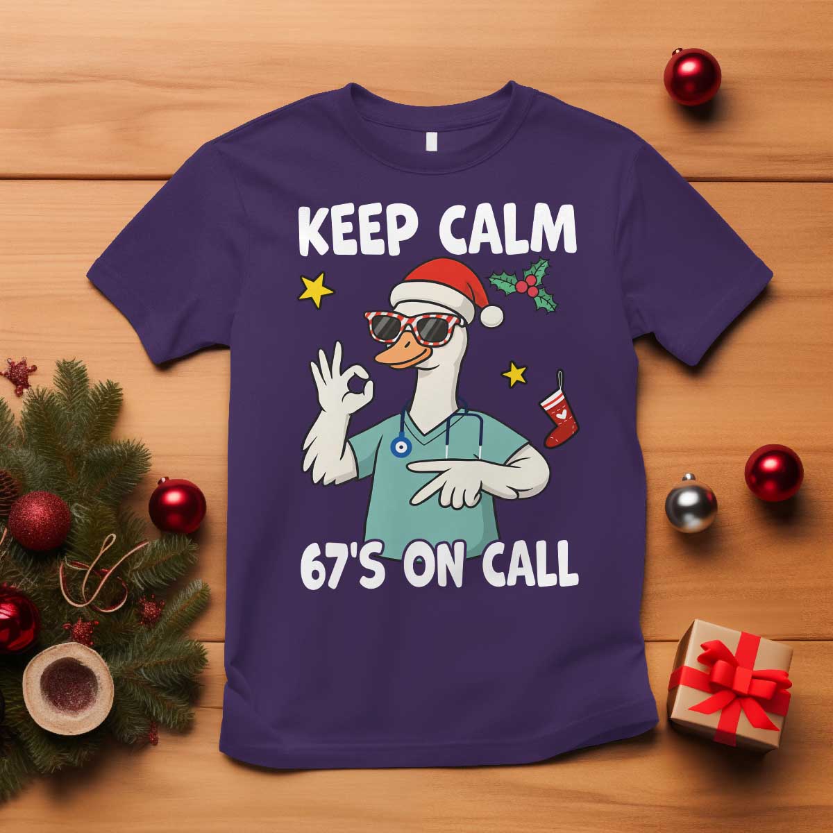 67 Six Seven Goose Nurse Christmas Meme T Shirt TS14 Purple Print Your Wear