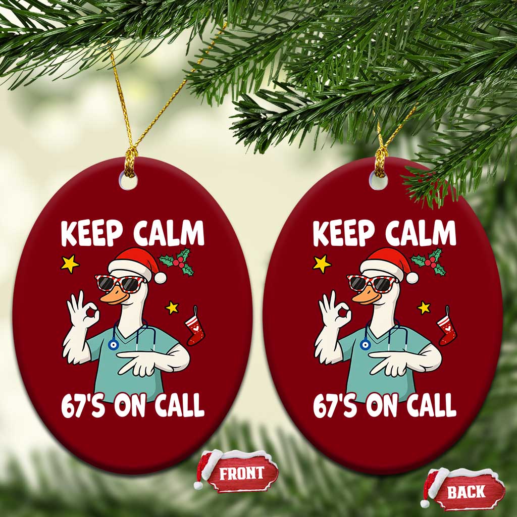 67 Six Seven Goose Nurse Christmas Meme Ceramic Ornament TS14 Print Your Wear