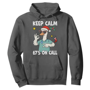 67 Six Seven Goose Nurse Christmas Meme Hoodie TS14 Dark Heather Print Your Wear