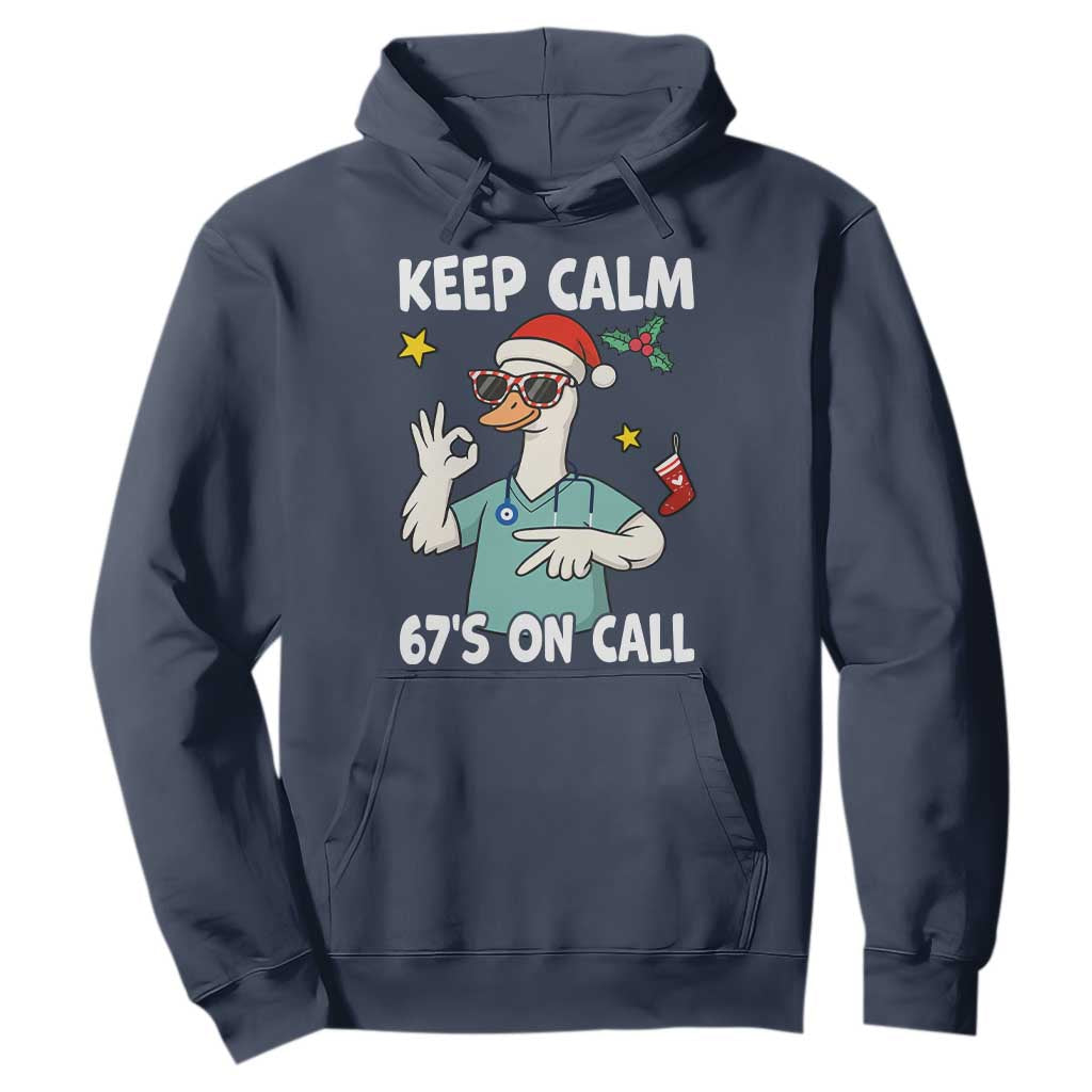 67 Six Seven Goose Nurse Christmas Meme Hoodie TS14 Navy Print Your Wear