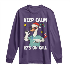 67 Six Seven Goose Nurse Christmas Meme Long Sleeve Shirt TS14 Purple Print Your Wear
